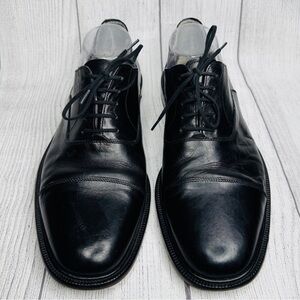 Sandro Moscoloni Men's Cap Toe Dress Shoes Size 10 Leather Black‎